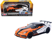 2019 Chevrolet Corvette ZR1 #24 Orange and White with Black Graphics "GT Racing" Series 1/24 Diecast Model Car by Motormax image 2