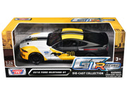 2018 Ford Mustang GT #38 White and Matt Black with Yellow Graphics "GT Racing" Series 1/24 Diecast Model Car by Motormax image 3