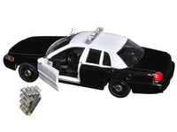 Ford Crown Victoria Police Interceptor Black and White 1/43 Diecast Model Car by Motormax image 3