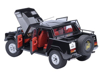 Lamborghini LM002 Nero Tenebre Black with Red Interior 1/18 Model Car by Autoart image 2