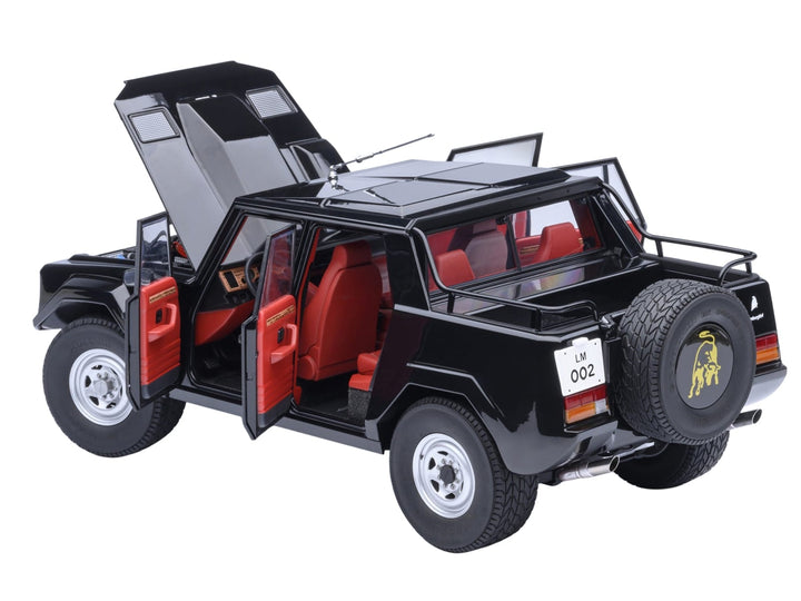 Lamborghini LM002 Nero Tenebre Black with Red Interior 1/18 Model Car by Autoart image 2