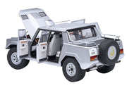 Lamborghini LM002 Argento Silver Metallic with White Interior 1/18 Model Car by Autoart image 2