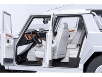 Lamborghini LM002 Argento Silver Metallic with White Interior 1/18 Model Car by Autoart image 4