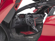 Mclaren 720S Memphis Red Metallic with Black Top and Carbon Accents 1/18 Model Car by Autoart image 3