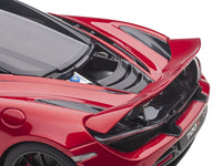 Mclaren 720S Memphis Red Metallic with Black Top and Carbon Accents 1/18 Model Car by Autoart image 4