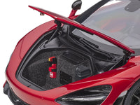 Mclaren 720S Memphis Red Metallic with Black Top and Carbon Accents 1/18 Model Car by Autoart image 5