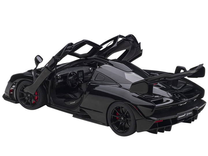 Mclaren Senna Stealth Cosmos Black with Carbon Accents 1/18 Model Car by Autoart image 2