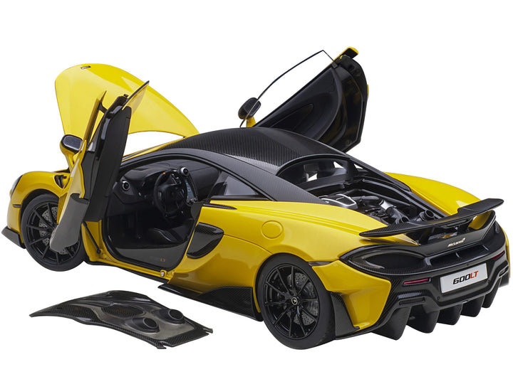 Mclaren 600LT Sicilian Yellow and Carbon 1/18 Model Car by Autoart image 2