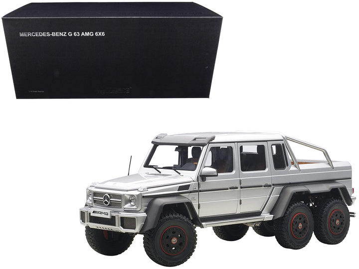 Mercedes G63 AMG 6X6 Silver 1/18 Model Car by Autoart image 2