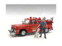 "Firefighters" 6 piece Figure Set (4 Males 1 Dog 1 Accessory) for 1/18 Scale Models by American Diorama image 3