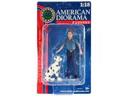 "Firefighters" Fire Dog Training Figures (Trainer and Dog) for 1/18 Scale Models by American Diorama image 2