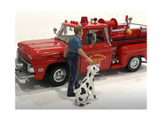 "Firefighters" Fire Dog Training Figures (Trainer and Dog) for 1/18 Scale Models by American Diorama image 4
