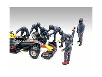 Formula One F1 Pit Crew 7 Figure Set Team Blue Release III for 1/18 Scale Models by American Diorama image 2