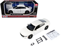 2023 Dodge Charger Pursuit Police Car White "Custom Builder's Kit - Law Enforcement and Public Service" Series 1/24 Diecast Model Car by Motormax image 5