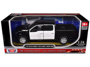 2019 Ford F-150 Lariat Crew Cab Pickup Truck Unmarked Plain Black and White "Custom Builder's Kit - Law Enforcement and Public Service" Series 1/24-1/27 Diecast Model Car by Motormax