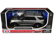 2022 Ford Police Interceptor Utility Unmarked Gray Metallic "Builder's Kit" "Law Enforcement and Public Service" Series 1/24 Diecast Model Car by Motormax