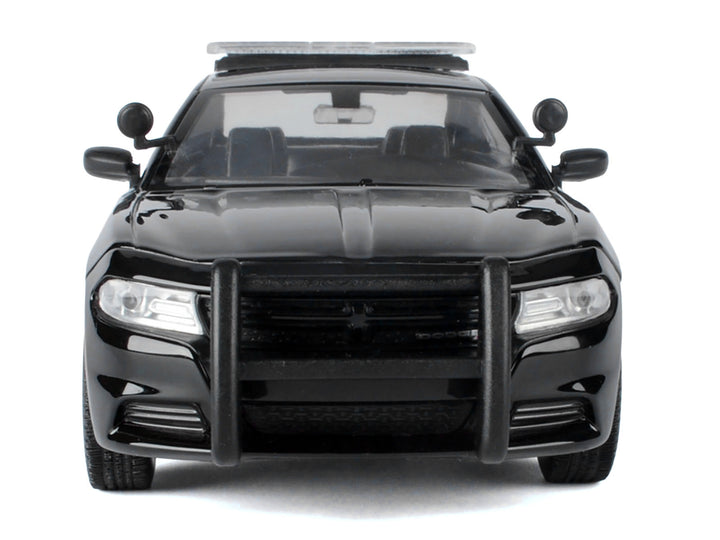 2023 Dodge Charger Pursuit Police Car Black and White "Law Enforcement and Public Service" Series 1/24 Diecast Model Car by Motormax image 2