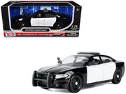 2023 Dodge Charger Pursuit Police Car Black and White "Law Enforcement and Public Service" Series 1/24 Diecast Model Car by Motormax image 5