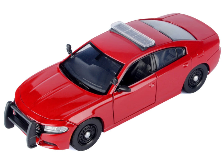 2023 Dodge Charger Pursuit Police Car Red "Law Enforcement and Public Service" Series 1/24 Diecast Model Car by Motormax image 2