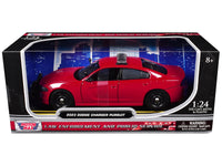 2023 Dodge Charger Pursuit Police Car Red "Law Enforcement and Public Service" Series 1/24 Diecast Model Car by Motormax image 3