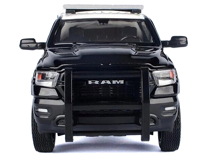 2019 RAM 1500 Laramine Crew Cab Pickup Truck "California Highway Patrol" Black and White with Truck Bed Camper "Law Enforcement and Public Service" Series 1/24-1/27 Diecast Model Car by Motormax image 2