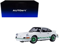 Porsche 911 Carrera 2.7 RS Grand Prix White with Green Stripes and Wheels 1/18 Model Car by Autoart image 5