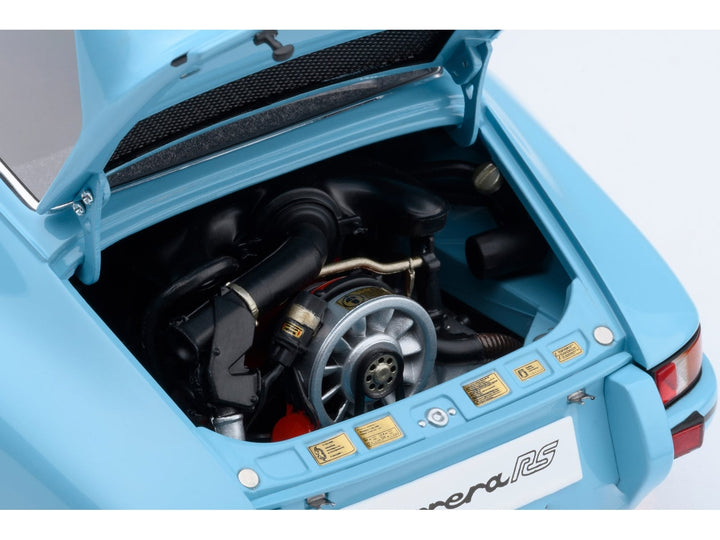 Porsche 911 Carrera 2.7 RS Gulf Blue with Black Stripes and Wheels 1/18 Model Car by Autoart image 2