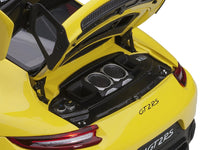 Porsche 911 (991.2) GT2 RS Weissach Package Racing Yellow with Carbon Stripes 1/18 Model Car by Autoart image 3