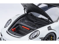Porsche 911 (991.2) GT3 RS Weissach Package White with Carbon Hood and Top 1/18 Model Car by Autoart image 3