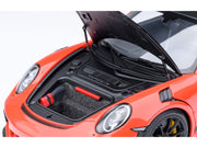 Porsche 911 (991.2) GT3 RS Weissach Lava Orange with Carbon Hood and Top 1/18 Model Car by Autoart image 3