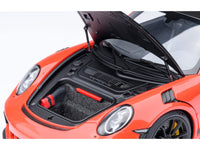 Porsche 911 (991.2) GT3 RS Weissach Lava Orange with Carbon Hood and Top 1/18 Model Car by Autoart image 3