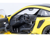 Porsche 911 (991.2) GT3 RS Weissach Racing Yellow with Carbon Hood and Top 1/18 Model Car by Autoart image 4