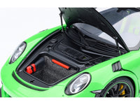 Porsche 911 (991.2) GT3 RS Weissach Lizard Green with Carbon Hood and Top 1/18 Model Car by Autoart image 3