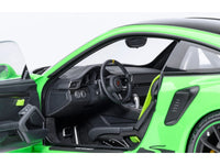 Porsche 911 (991.2) GT3 RS Weissach Lizard Green with Carbon Hood and Top 1/18 Model Car by Autoart image 4