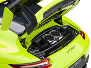 Porsche 911 (991.2) GT2 RS Weissach Package Acid Green with Carbon Stripes 1/18 Model Car by Autoart image 3