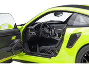 Porsche 911 (991.2) GT2 RS Weissach Package Acid Green with Carbon Stripes 1/18 Model Car by Autoart image 4