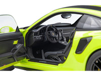 Porsche 911 (991.2) GT2 RS Weissach Package Acid Green with Carbon Stripes 1/18 Model Car by Autoart image 4