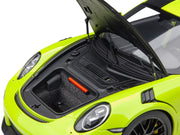 Porsche 911 (991.2) GT2 RS Weissach Package Acid Green with Carbon Stripes 1/18 Model Car by Autoart image 5