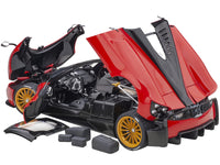 Pagani Huayra Roadster Rosso Monza Red and Carbon with Luggage Set 1/18 Model Car by Autoart image 3