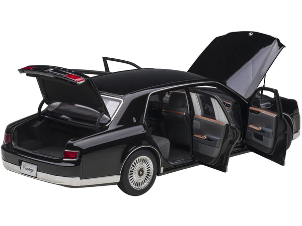Toyota Century with Curtains RHD (Right Hand Drive) Black Special Edition 1/18 Model Car by Autoart image 3