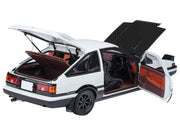 Toyota Sprinter Trueno (AE86) RHD (Right Hand Drive) "Project D Final Version" White with Carbon Hood "Initial D" (1995-2013) TV Series "30th Anniversary" 1/18 Model Car by Autoart image 2