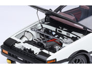 Toyota Sprinter Trueno (AE86) RHD (Right Hand Drive) "Project D Final Version" White with Carbon Hood "Initial D" (1995-2013) TV Series "30th Anniversary" 1/18 Model Car by Autoart image 3