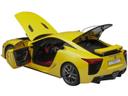 Lexus LFA Pearl Yellow with Red and Black Interior 1/18 Model Car by Autoart image 3