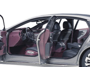 Lexus LS500h Manganese Luster Gray Metallic with Crimson and Black Interior 1/18 Model Car by Autoart image 3