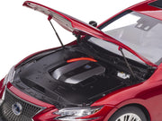Lexus LS500h Morello Red Metallic with Chrome Wheels 1/18 Model Car by Autoart image 3