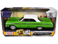 1964 Chevrolet Impala Lowrider Hard Top Green with White Top "Get Low" Series 1/24 Diecast Model Car by Motormax image 3