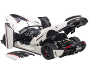 Koenigsegg Regera White with Black Carbon and Red Stripes 1/18 Model Car by Autoart image 3
