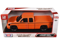 2006 Chevrolet Silverado Custom Pickup Truck Orange Metallic with Black Stripes "Die-Cast Collection" Series 1/25 Diecast Model Car by Motormax image 3