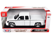 2006 Chevrolet Silverado Custom Pickup Truck White with Black Stripes "Die-Cast Collection" Series 1/25 Diecast Model Car by Motormax image 3