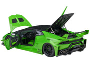 Lamborghini Huracan GT "LB-Silhouette Works" Pearl Green Metallic with Black Top 1/18 Model Car by Autoart image 3